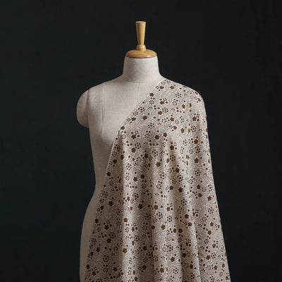 Beige - Bagh Hand Block Print Natural Dyed Cotton Fabric 08