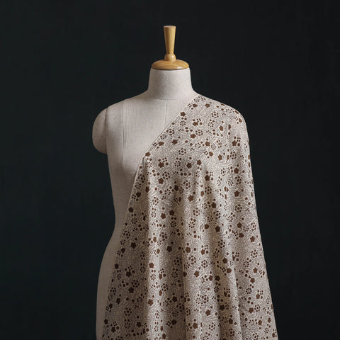 Beige - Bagh Hand Block Print Natural Dyed Cotton Fabric 08