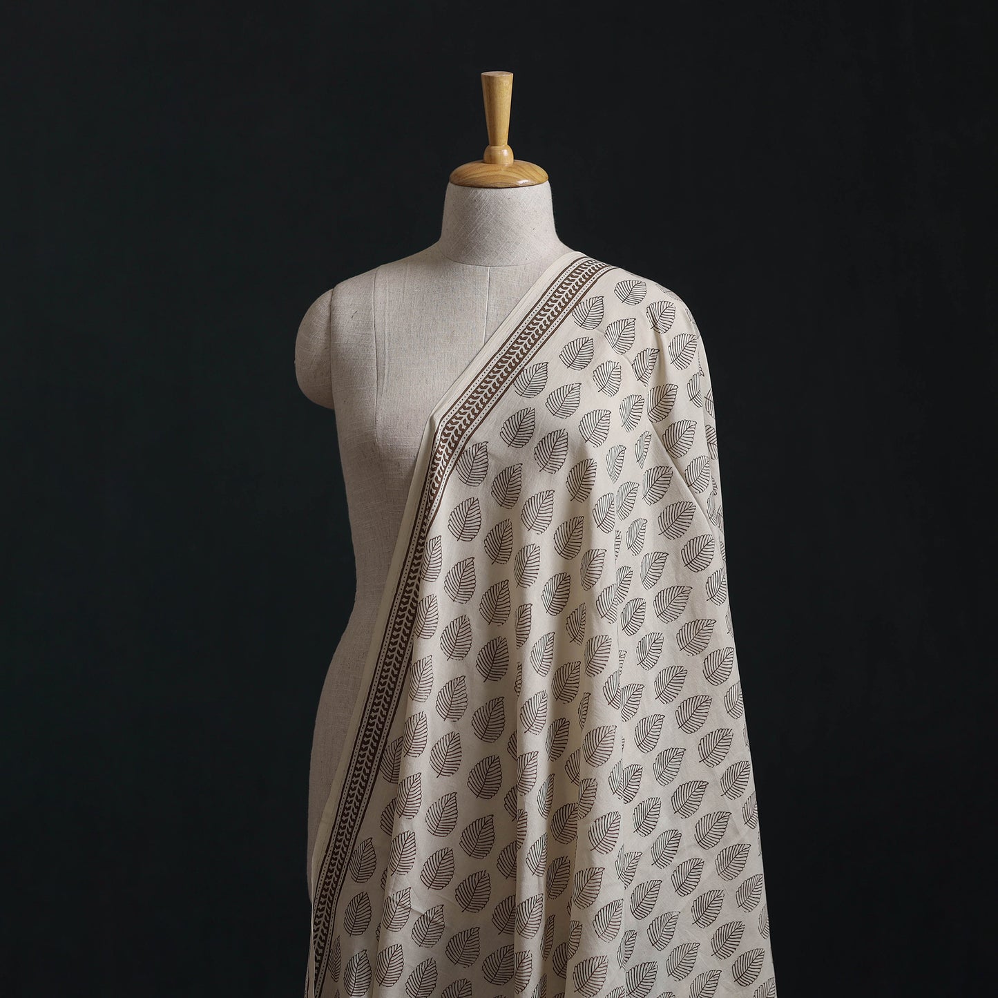 Beige - Bagh Hand Block Print Natural Dyed Cotton Fabric 12
