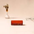 Embossed Leather Flap Kalamkari Spectacle Case by Asalkaar 69