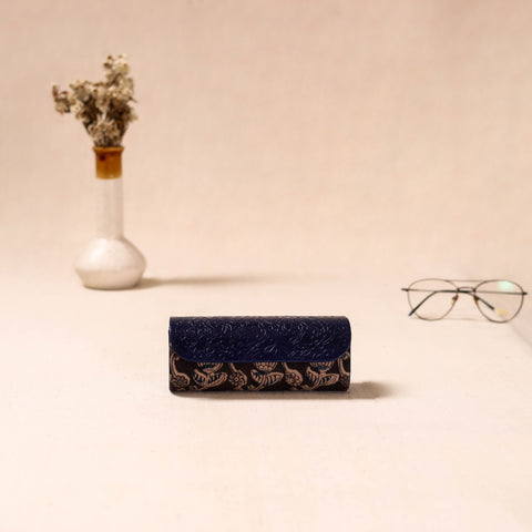 Embossed Leather Flap Kalamkari Spectacle Case by Asalkaar 70