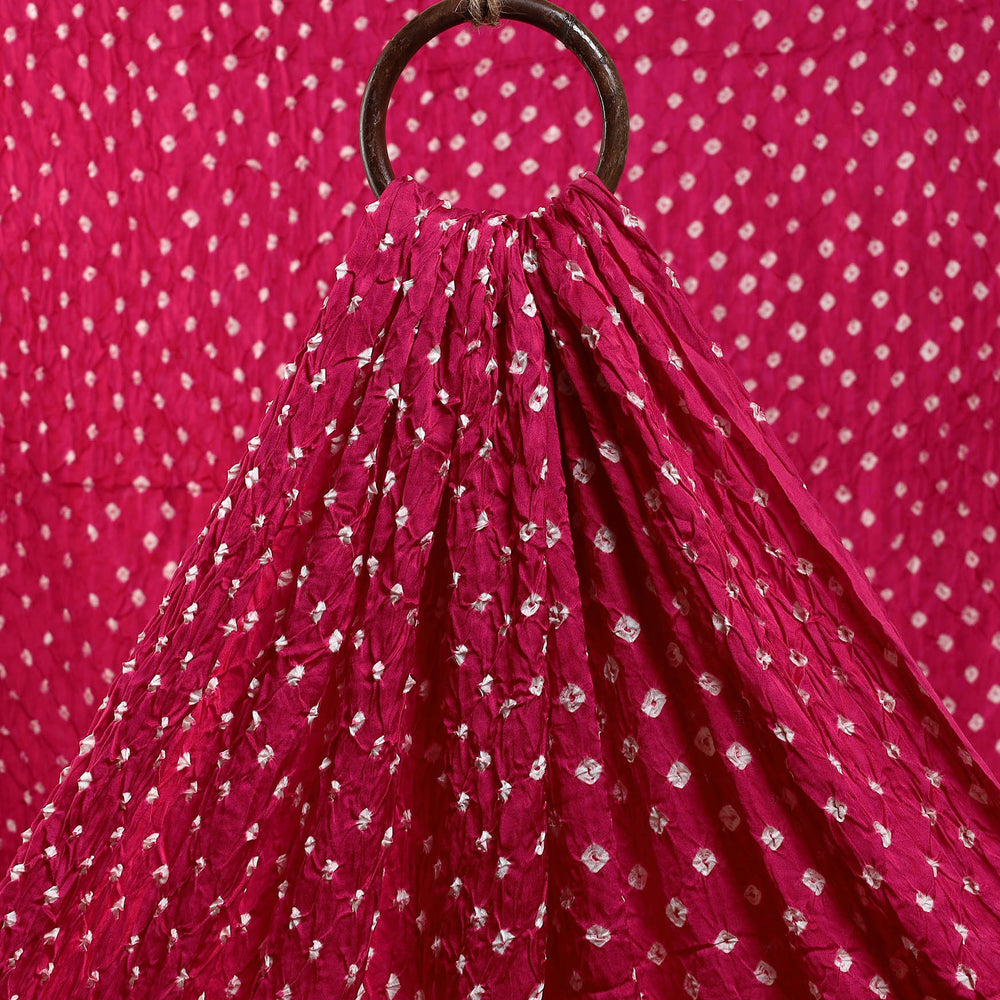 Pink - Kutch Tie-Dye Modal Silk Bandhani Fabric 02