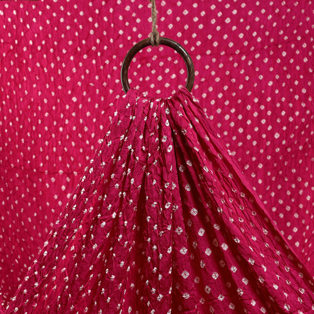 Pink - Kutch Tie-Dye Modal Silk Bandhani Fabric 02