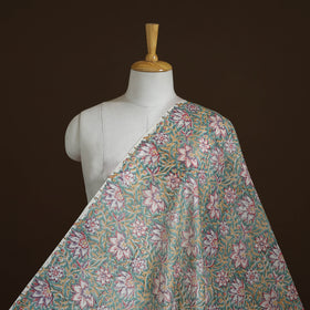 Green - handloom chanderi silk sanganeri fabric 04