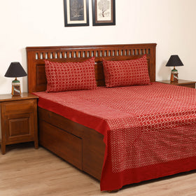 Pipad Hand Block Print Double Bedsheet with 2 Pillow Cover Set (108 x 90 in) 37