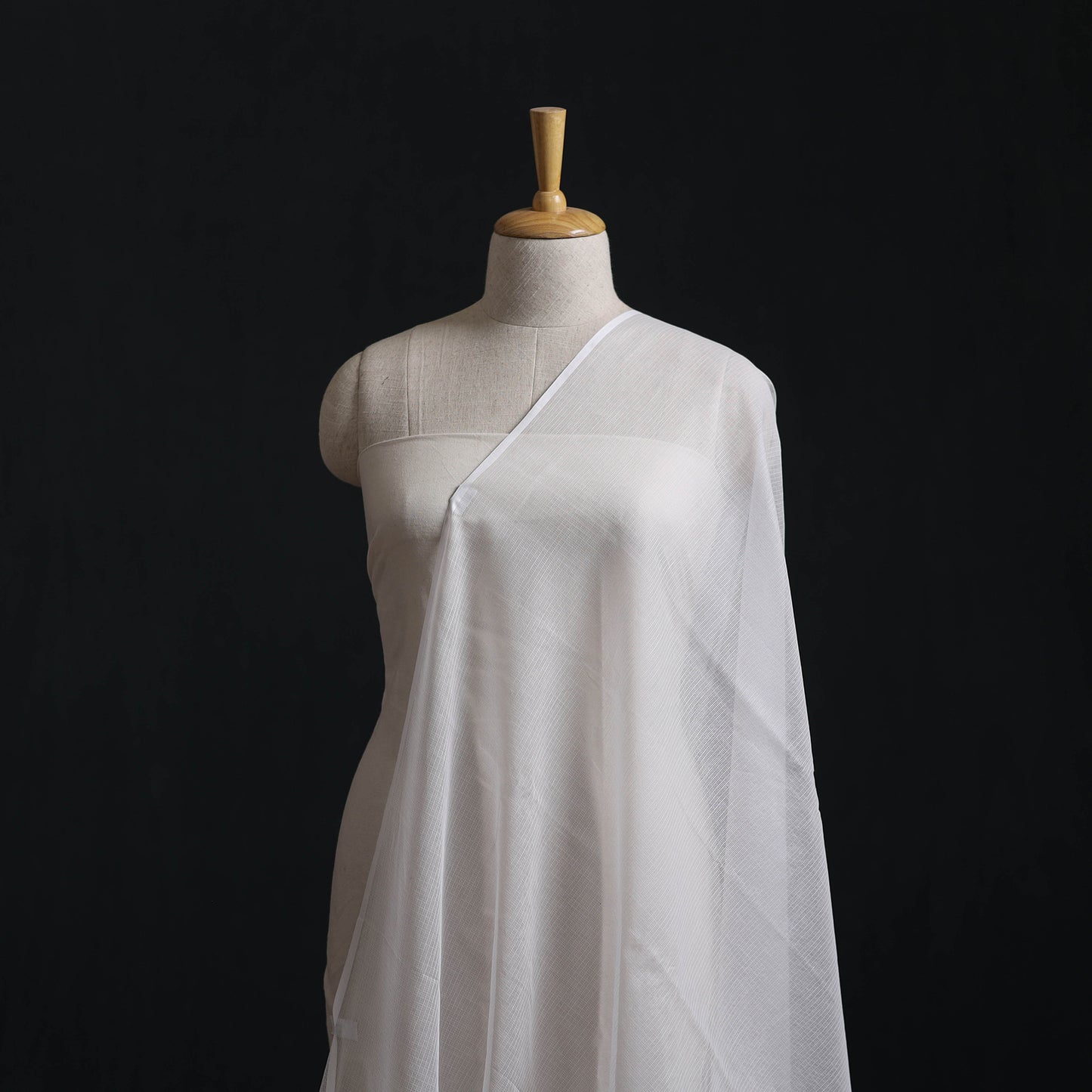 White - Plain Kota Doria Cotton Fabric 05
