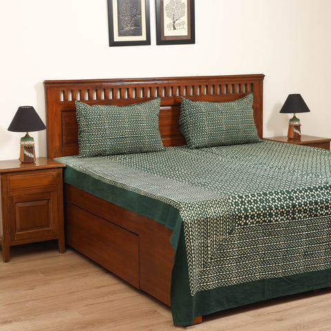 Pipad Hand Block Print Double Bedsheet with 2 Pillow Cover Set (108 x 90 in) 38