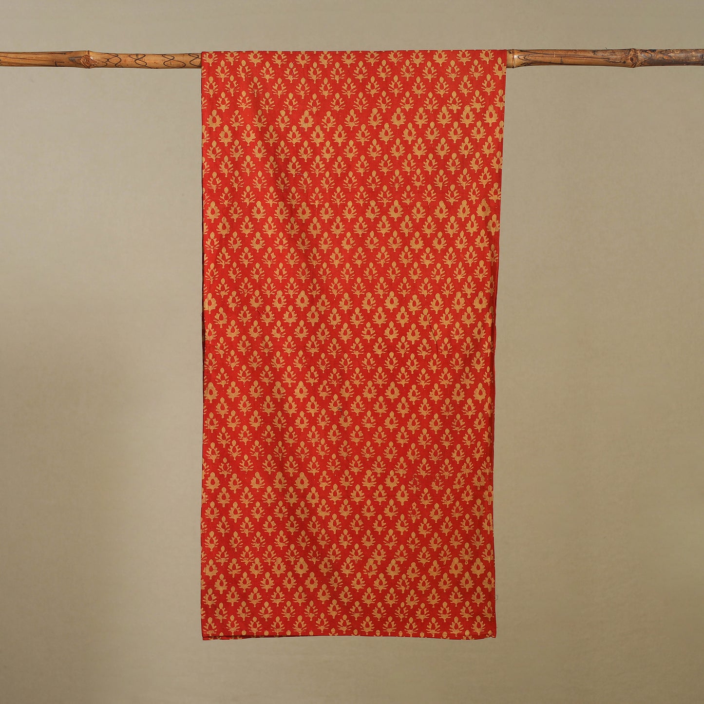 Red - pipad cotton stole 16 - handcrafted