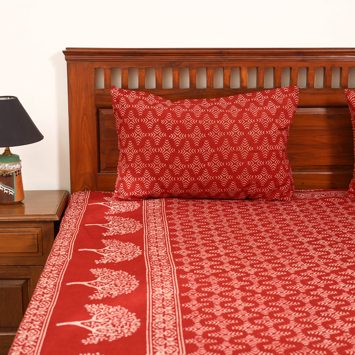 Pipad Hand Block Print Double Bedsheet with 2 Pillow Cover Set (108 x 90 in) 39