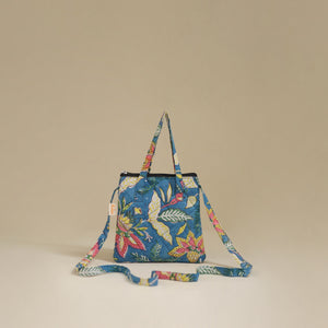 Blue - Handcrafted Quilted Sling Bag 87