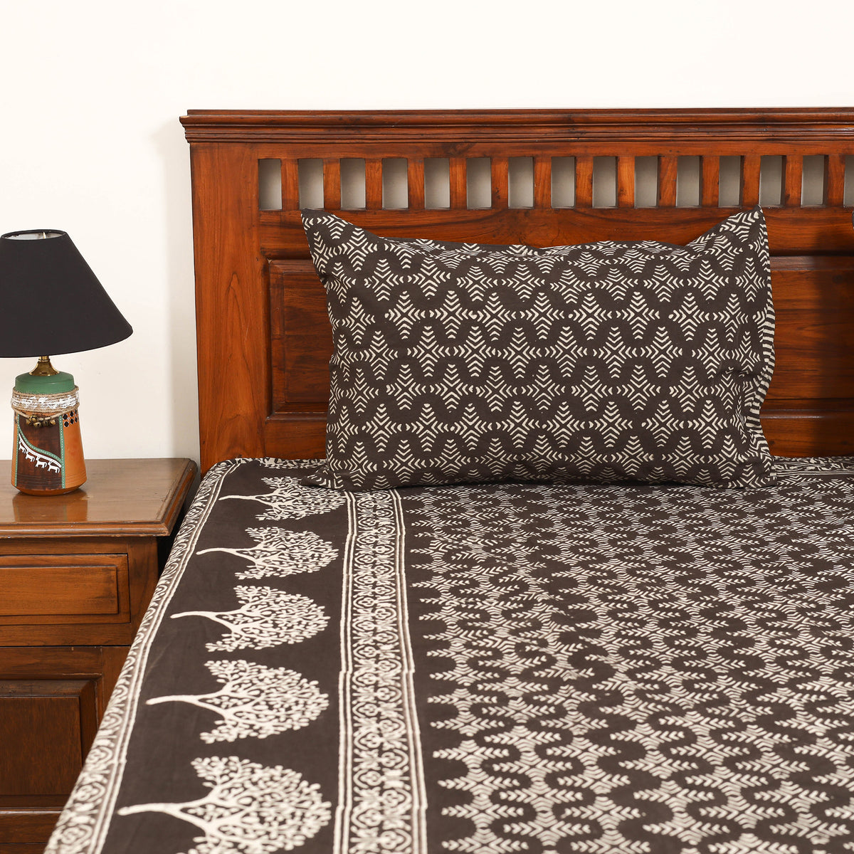 Pipad Hand Block Print Double Bedsheet with 2 Pillow Cover Set (108 x 90 in) 41