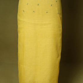 Yellow - 2pc cotton unstitched hand embroidery kota doria