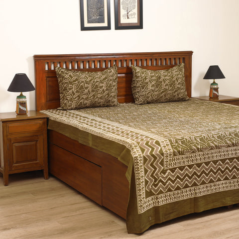 Pipad Hand Block Print Double Bedsheet with 2 Pillow Cover Set (108 x 90 in) 43