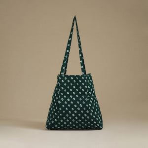 Green - Handcrafted Fabric Jhola Bag 07