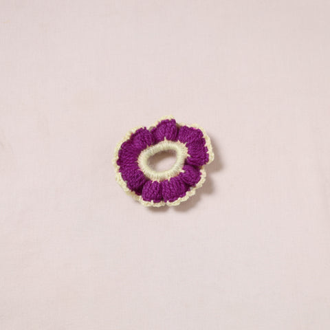 Purple - Handmade Crochet Hair Rubber Band/Scrunchie 23