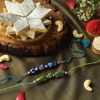 Blue Pottery Beads Rakhi