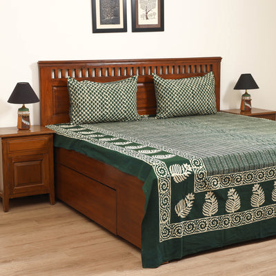 Pipad Hand Block Print Double Bedsheet with 2 Pillow Cover Set (108 x 90 in) 48