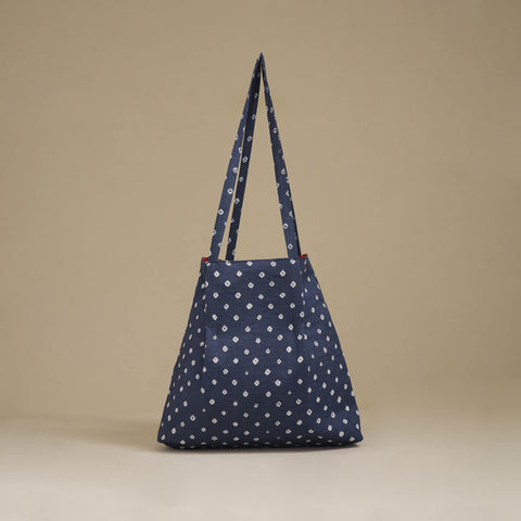 Blue - Handcrafted Fabric Jhola Bag 22