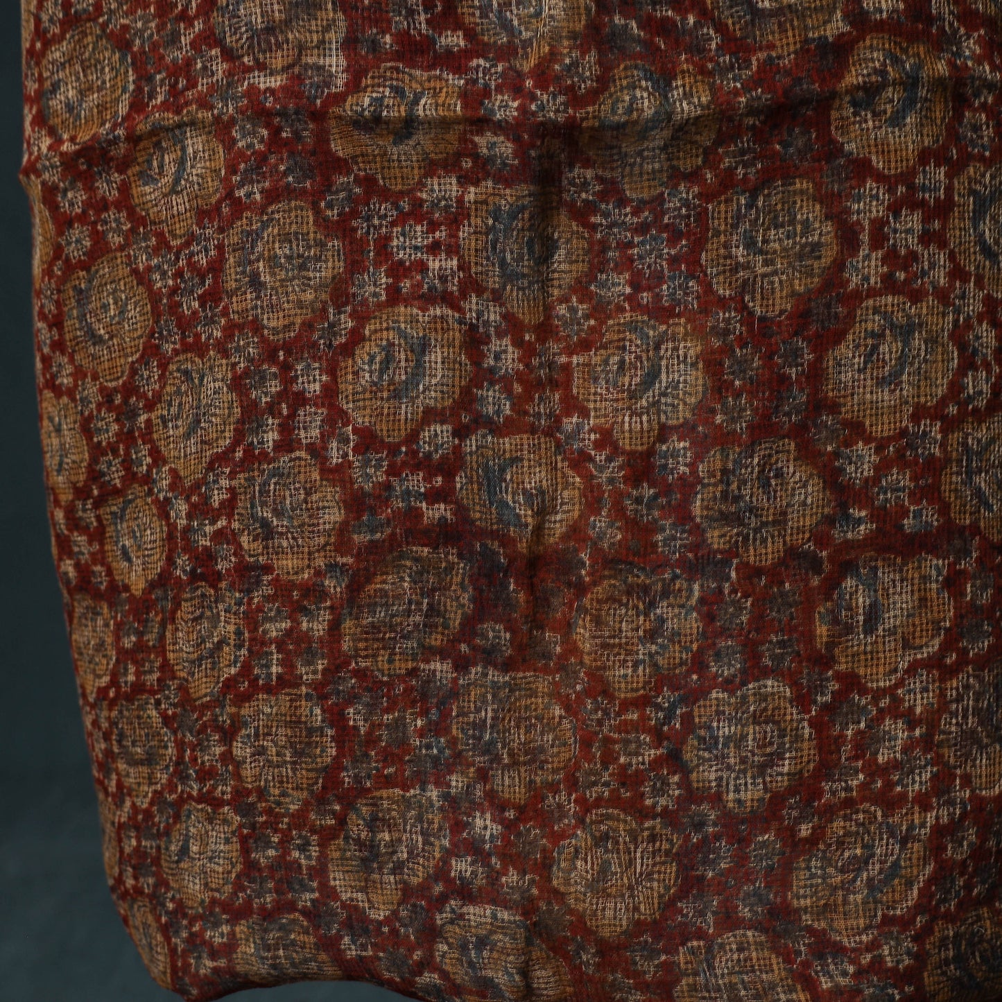 Pedana Kalamkari Block Print Kota Doria Cotton 2pc Unstitched Dress Material Kurta Set 02