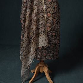 Pedana Kalamkari Block Print Kota Doria Cotton 2pc Unstitched Dress Material Kurta Set 03