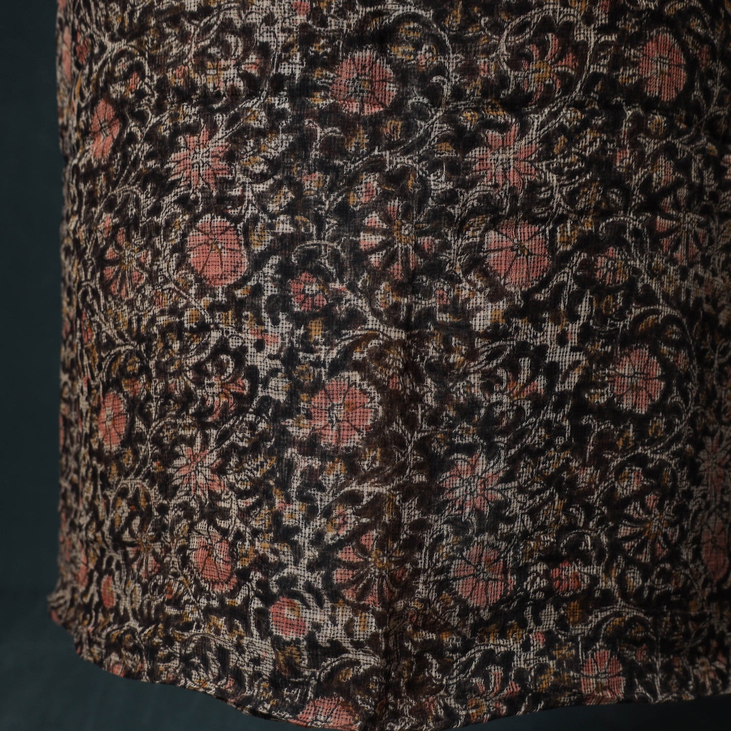 Pedana Kalamkari Block Print Kota Doria Cotton 2pc Unstitched Dress Material Kurta Set 03