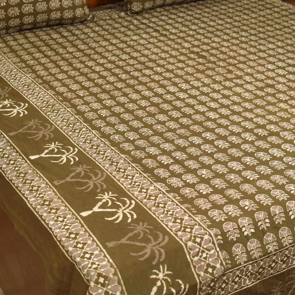 Pipad Hand Block Print Double Bedsheet with 2 Pillow Cover Set (108 x 90 in) 55