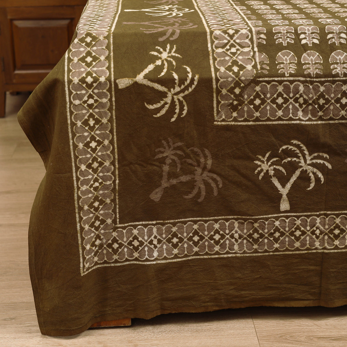 Pipad Hand Block Print Double Bedsheet with 2 Pillow Cover Set (108 x 90 in) 55
