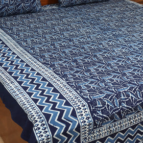 Pipad Hand Block Print Double Bedsheet with 2 Pillow Cover Set (108 x 90 in) 56