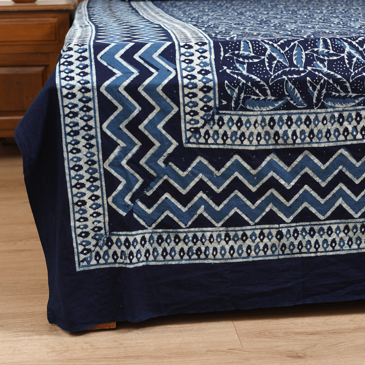 Pipad Hand Block Print Double Bedsheet with 2 Pillow Cover Set (108 x 90 in) 56