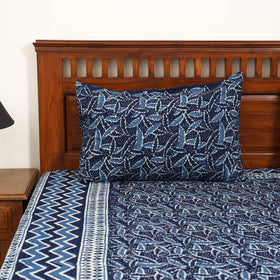 Pipad Hand Block Print Double Bedsheet with 2 Pillow Cover Set (108 x 90 in) 56