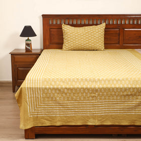 Pipad Hand Block Print Single Bedsheet with 1 Pillow Cover Set (90 x 60 in) 29