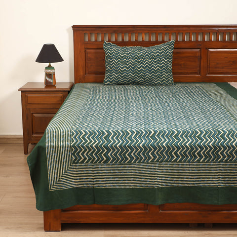 Pipad Hand Block Print Single Bedsheet with 1 Pillow Cover Set (90 x 60 in) 28