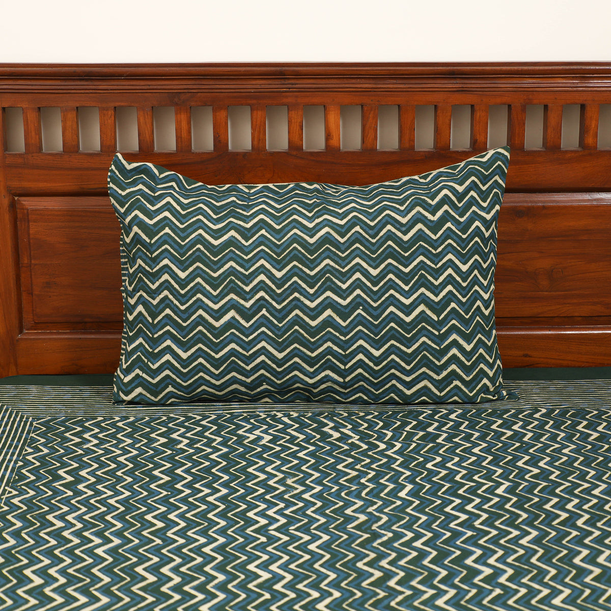 Pipad Hand Block Print Single Bedsheet with 1 Pillow Cover Set (90 x 60 in) 28