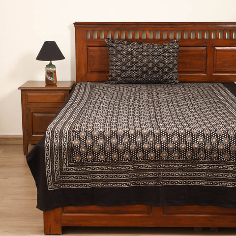 Pipad Hand Block Print Single Bedsheet with 1 Pillow Cover Set (90 x 60 in) 27