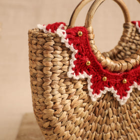 Handcrafted Crochet Work Natural Water Hyacinth Handbag for Women 11