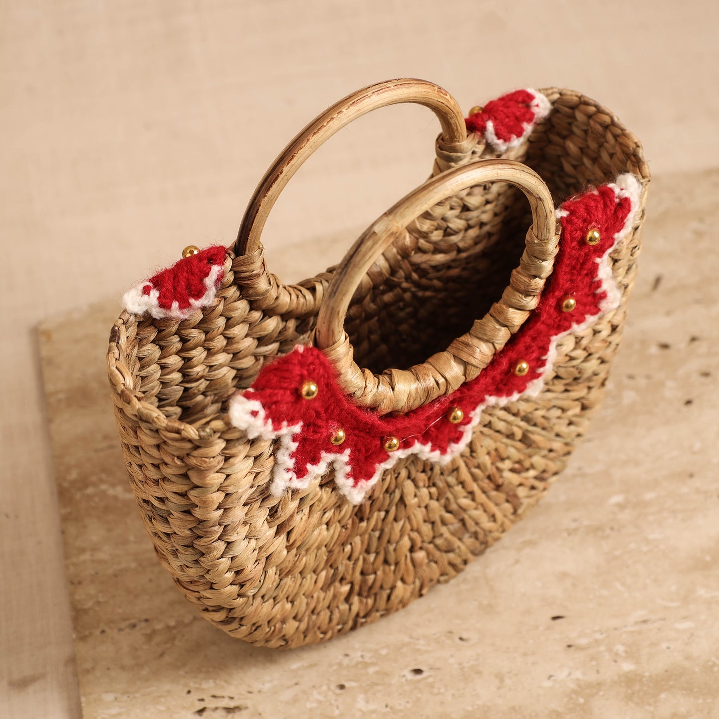 Handcrafted Crochet Work Natural Water Hyacinth Handbag for Women 11