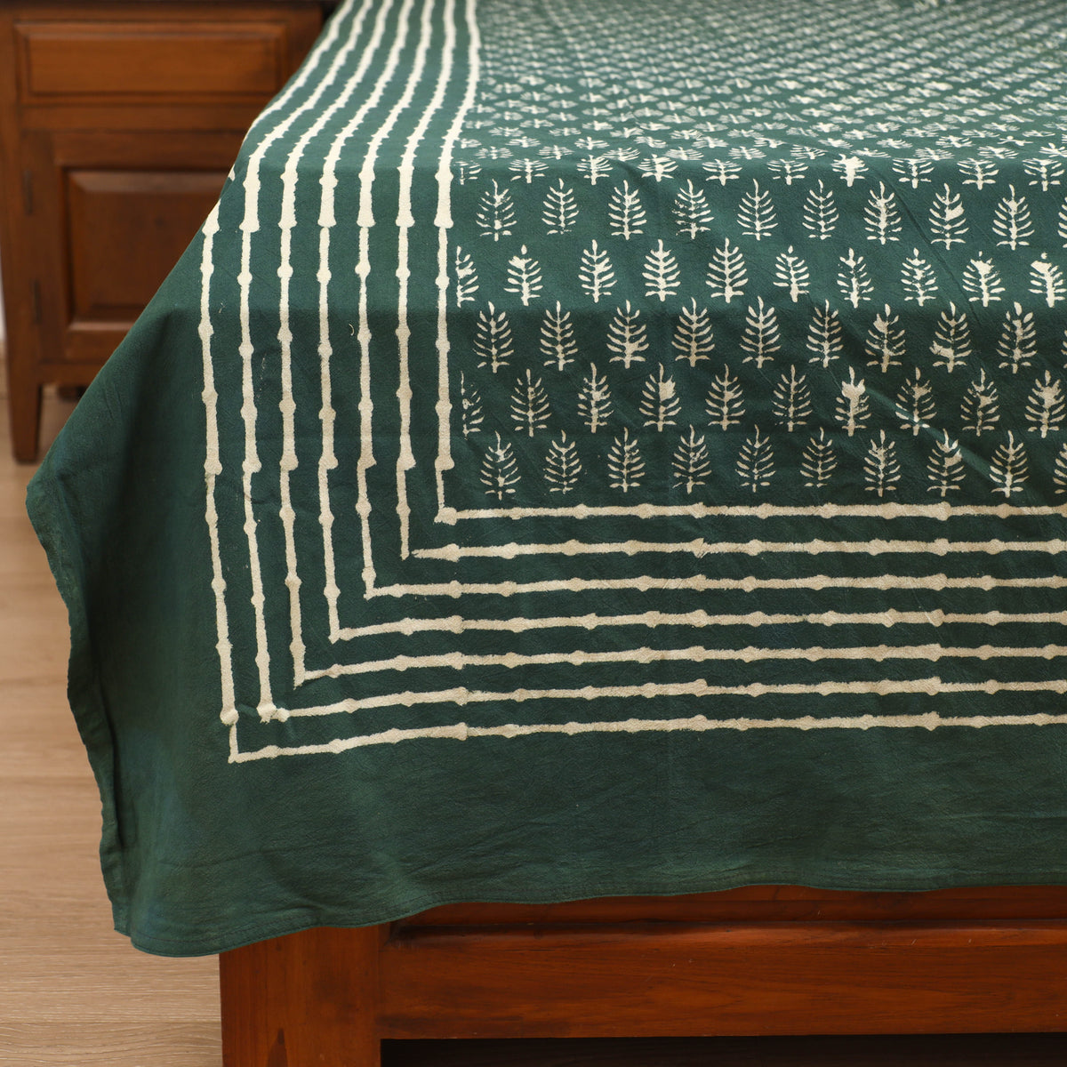 Pipad Hand Block Print Single Bedsheet with 1 Pillow Cover Set (90 x 60 in) 26
