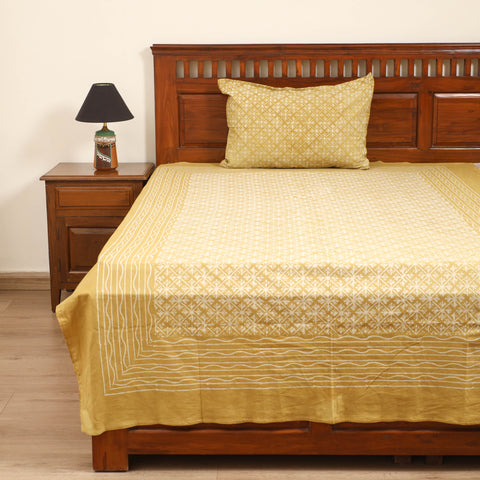 Pipad Hand Block Print Single Bedsheet with 1 Pillow Cover Set (90 x 60 in) 25