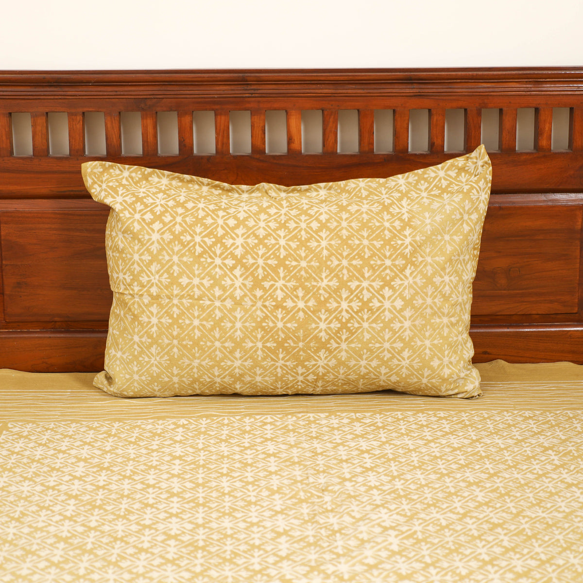 Pipad Hand Block Print Single Bedsheet with 1 Pillow Cover Set (90 x 60 in) 25