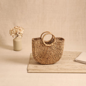 Handcrafted Crochet Work Natural Water Hyacinth Handbag for Women 09