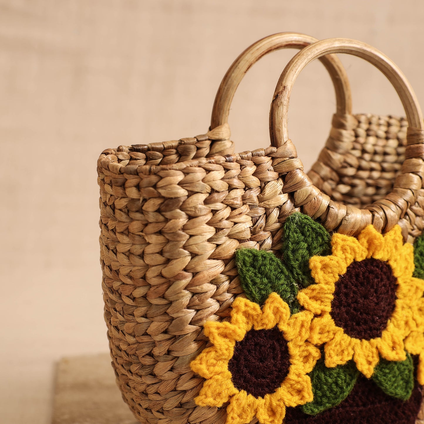 Handcrafted Crochet Work Natural Water Hyacinth Handbag for Women 09
