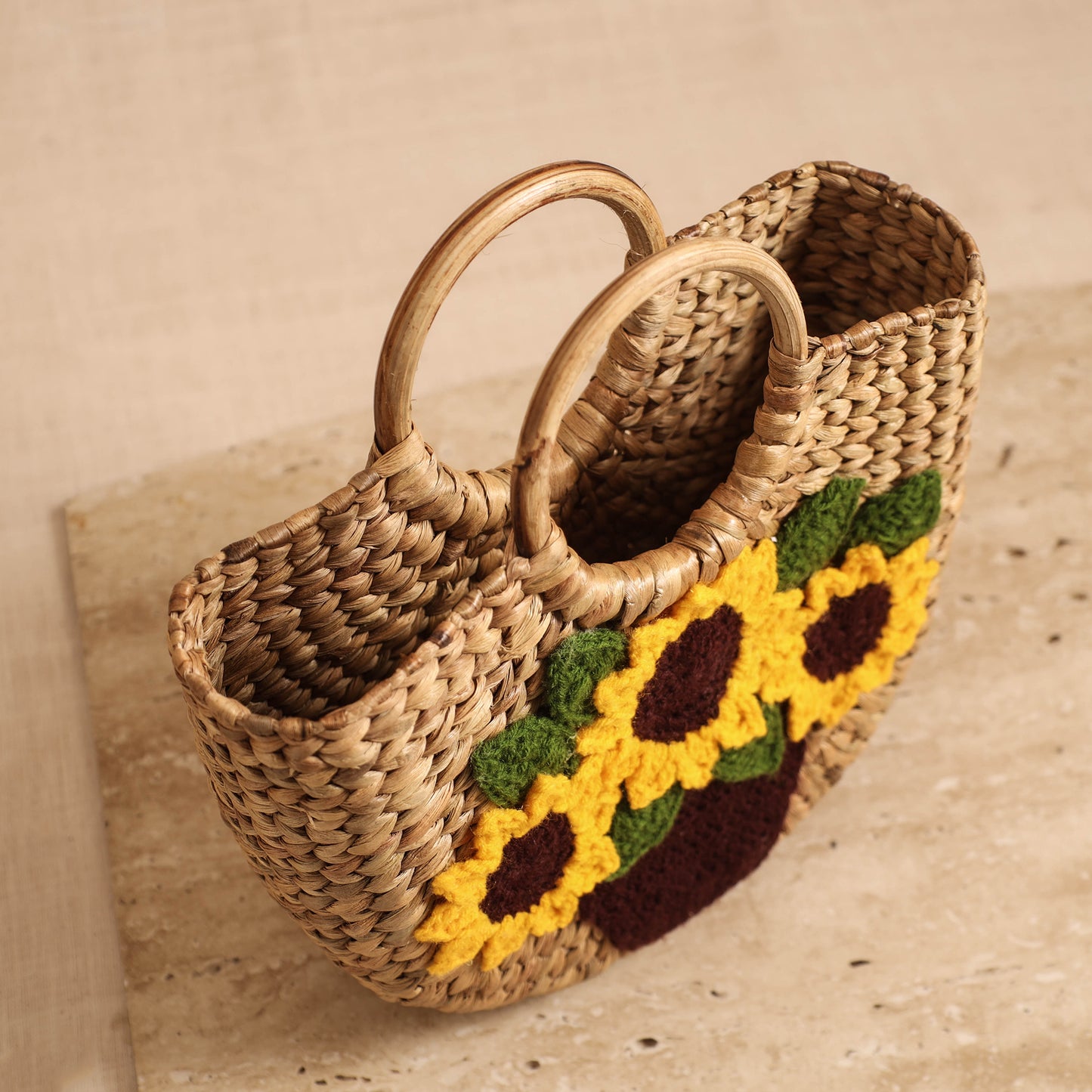 Handcrafted Crochet Work Natural Water Hyacinth Handbag for Women 09