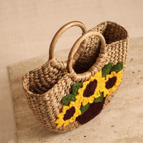 Handcrafted Crochet Work Natural Water Hyacinth Handbag for Women 09