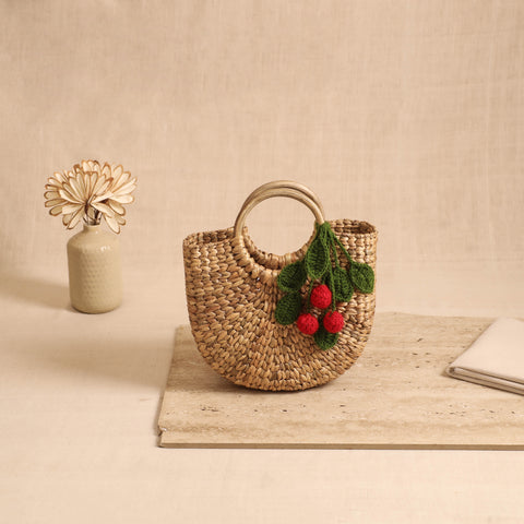 Handcrafted Crochet Work Natural Water Hyacinth Handbag for Women 10