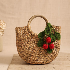 Handcrafted Crochet Work Natural Water Hyacinth Handbag for Women 10