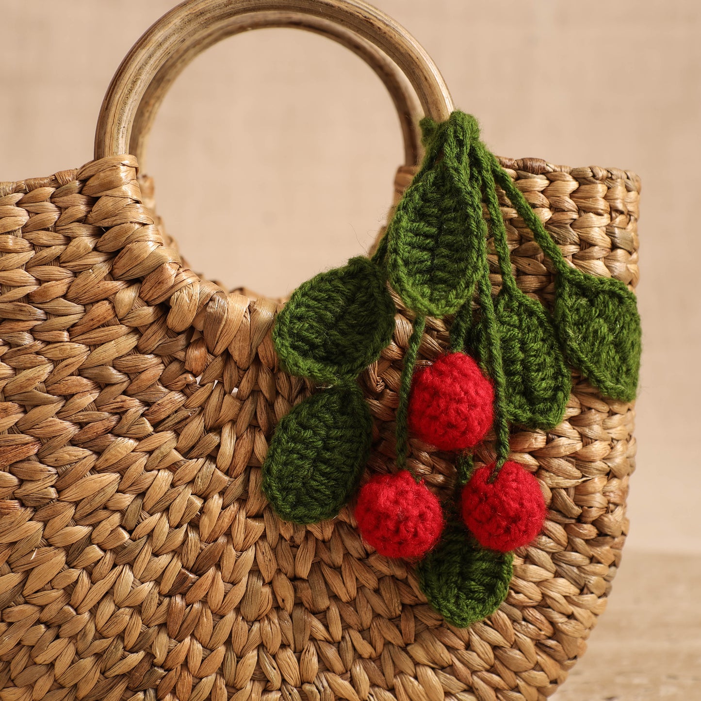 Handcrafted Crochet Work Natural Water Hyacinth Handbag for Women 10
