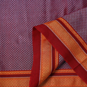 Purple - karnataka weave cotton khun fabric 25 - handcrafted