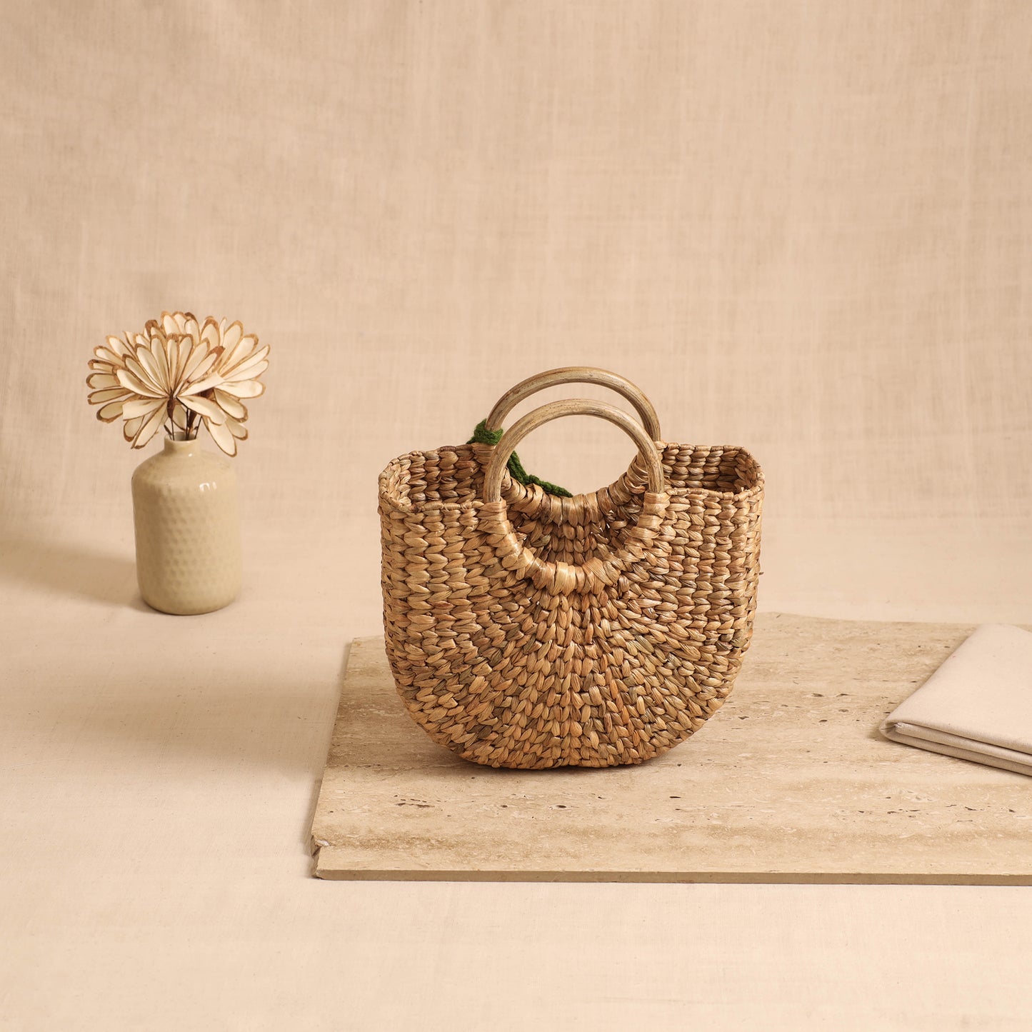 Handcrafted Crochet Work Natural Water Hyacinth Handbag for Women 10