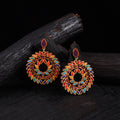 WHE Multicolor Repurposed Fabric & Wood Statement Earrings 43
