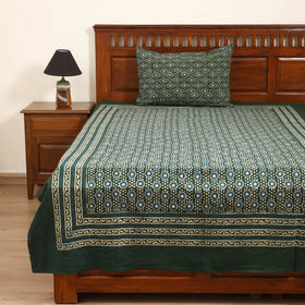 Pipad Hand Block Print Single Bedsheet with 1 Pillow Cover Set (90 x 60 in) 22